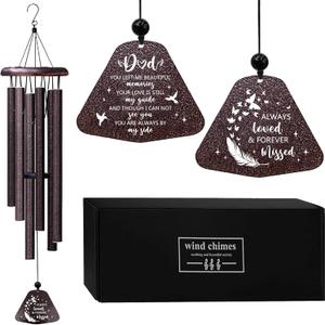 ZANIION Sympathy Memorial Gifts for Loss of Dad Wind Chimes 32", Bereavement Gift for Loss of Father, Windchimes in Memory of Dad Present, Condolence/Remembrance Present for Her/Him Wind Bell 32"