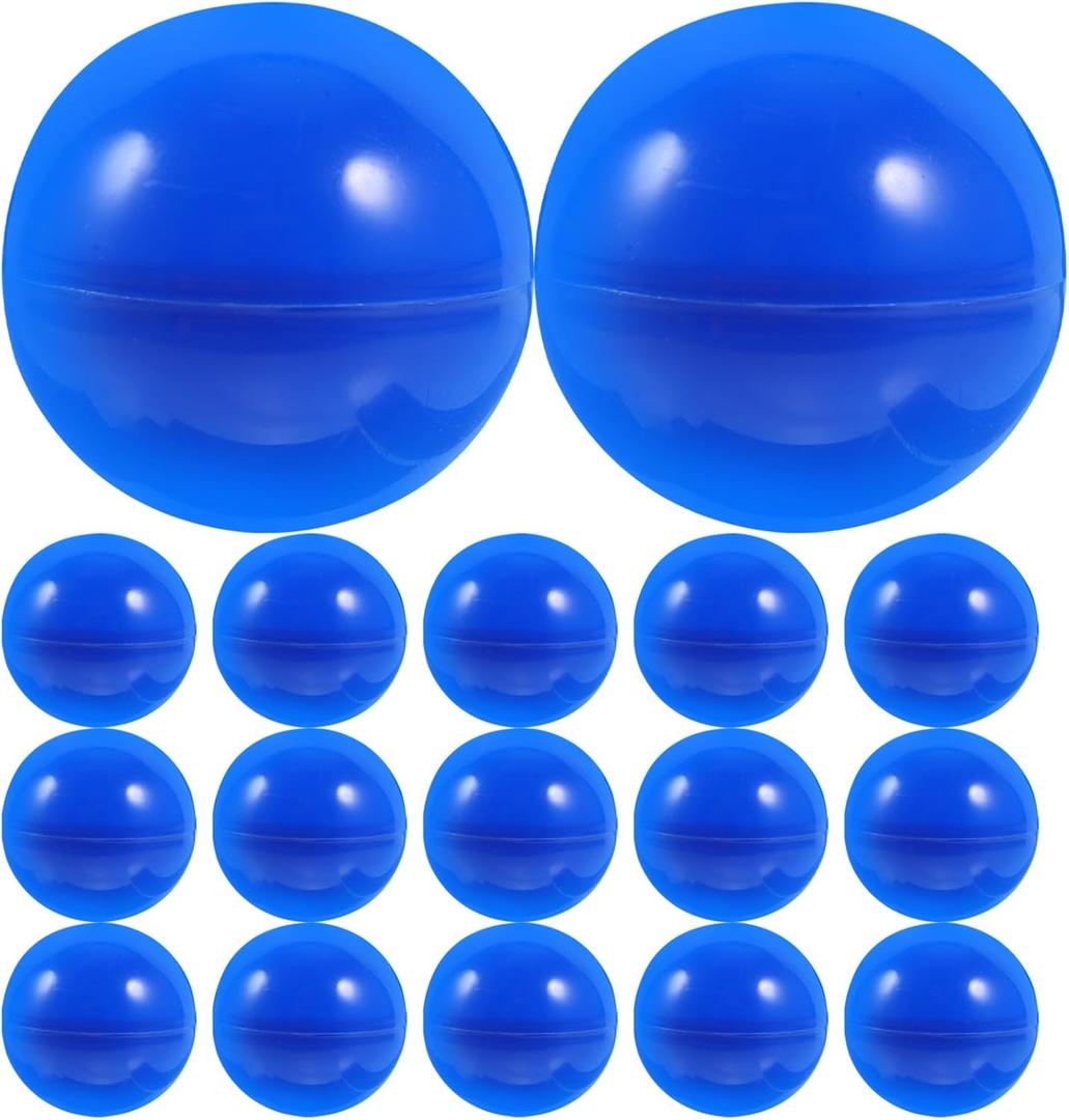 Wakauto 50pcs Raffle Bingo Balls, 4cm Plastic Hollow Lotto Balls Round Vending Machine Capsules Drawing Balls Game Props for Kids Prizes Party (Blue)