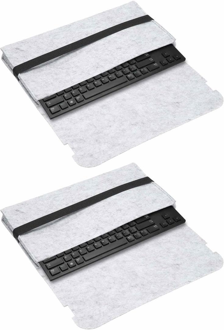 2Pcs 84/87 Keys Keyboard Case Sleeve Travel Bag (14.6 x 7.1 x 1.8 Inch, Gray) - Dustproof, Waterproof Carrying Case for Mechanical Keyboards