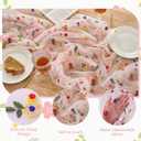 BINBE 6pcs Pink Daisy Spring Table Runner Embroidery Gauze 10FT Florals Seasonal Tulle Holiday Birthday Kitchen Dining Table Decor for Home Party