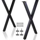 Taelakeni 36 Inch Table Legs Metal Desk Dinning Bar Table Legs with Adjustment Feet Pads, Set of 2 (Black)