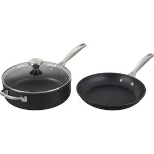 Le Creuset Toughened Nonstick PRO Cookware Set, 3 pc. (10" Fry Pan, 4.25 qt. Saute Pan with Lid),Gray