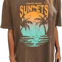 Womens Oversized Tshirt Graphic Tees Summer Casual Short Sleeves Tops Beach Vacation Clothes