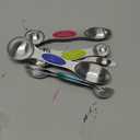 Magnetic Measuring Spoons Set of 8 with Leveler, Stainless Steel Stackable Measuring Cup for Measuring Dry and Liquid Ingredients Baking & Cooking (Multicolor)