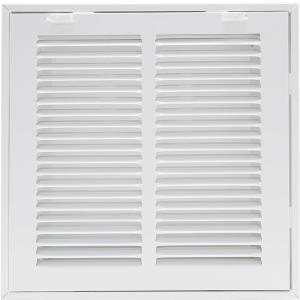 10"W x 10"H [Duct Opening Size] Steel Return Air Filter Grille - Removable Face/Door for 1 inch Filters -HVAC Vent Cover Grill - White [Outer Dimensions: 12 5/8"W X 12 5/8"H]