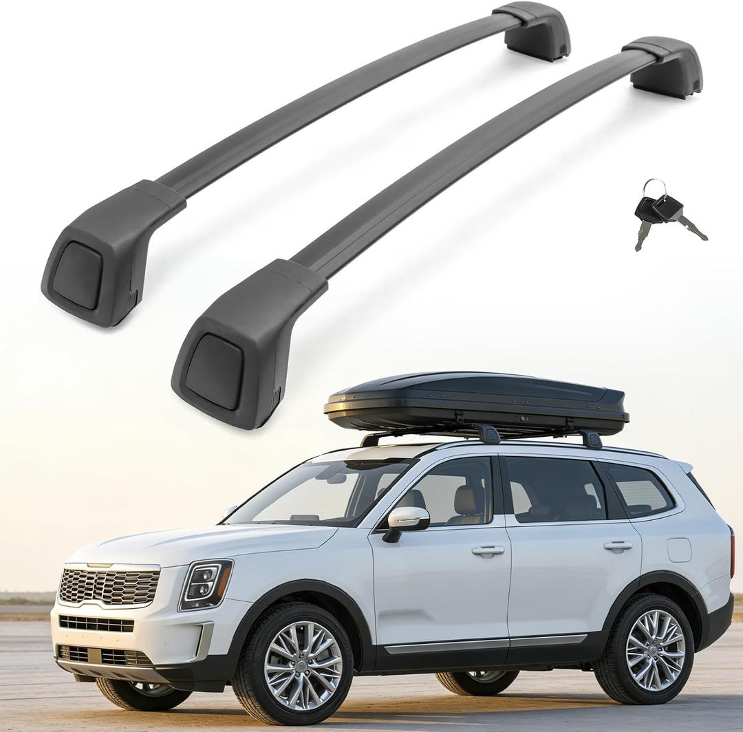 Snailfly Aluminum Roof Rack Cross Bars Fit for 2019-2026 Kia Telluride S SX SX-P EX with Flush Side Rails, Aerodynamic Rooftop Cargo Carrier Luggage with Anti-Theft Lock (Except X-Line and X-Pro)