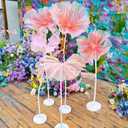 Giant Flowers for Decoration,6.3ft Artificial Silk Flower Decoration,Large Fake Flower with Standing Stems,Giant Butterfly and Base,For Wedding Reception Birthday Party Indoor/Outdoor Decorations Etc.