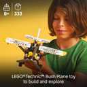 LEGO Technic Bush Plane Toy - Buildable Airplane Toy for Kids, Boys and Girls, Ages 8+ - Model Airplane Gift with Spinning Propeller, 4-Cylinder Piston Engine, and More - 42198