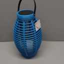 LED Lantern with LED Candle , Garden Lantern for Outdoors, Solar Lights for Outdoors, Includes Solar Module and Battery, Party Decoration, Blue