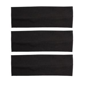RJMBMUP Headbands for Women 3 PCS Cotton Non Slip Hair Bands Sweat Thick Headband Hair Accessories (Black color)