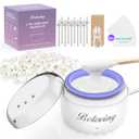 Beloving Nose Wax Kit Men, Portable Wax Warmer for Hair Removal with 100g Beads, 10 Applicators, 10 Nose Sticks, Mini Ear Eyebrow Waxing Kit for Women, At Home Hair Removal Machine for Face -White
