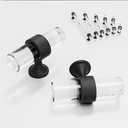 CEYMIO 2 inch 6 Pack Cabinet Handles and Pulls for Cabinets and Drawers, Kitchen Bathroom Bedroom Pull Door Handle Single Hole Distance Glass Crystal Knobs Black Matte