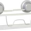 Zenna Home NeverRust PowerGrip Aluminum Suction Basket shower caddy, 1-Shelf