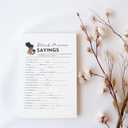 HerZii Prints Black Mama Sayings Baby Shower Game Cards with Answer Key, 50 Pack, Fun Party Activity Sheets, 5x7 Inch