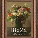 Picrit 18x24 Antique Gold Bronze Poster Frame, 2.75 Inch Wide Ornate Border Victorian Style - Wall Mountable Photo Frame for Gallery Art & Home Decor, 1 Pack