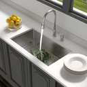 Lordear 33 Undermount Kitchen Sink 33x19x10 Inch Stainless Steel Single Bowl Kitchen Sinks Round Corner 16 Gauge Handmade Under Counter Sinks Basin