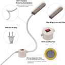 Bonlux Sewing Machine Light, 30 LEDs Flexible Gooseneck Work Light with Magnetic Mounting Base, 6W Portable Work Lamp for Workbench Lathe Drill Presses, Daylight 6000K (2-Pack)