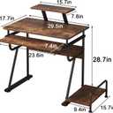 TigerDad Gaming/Computer Desk, Home Office Small Desk with Monitor Stand, Rustic Writing Desk, Dismountable Computer Tower Stand, Adjustable Storage Space, Modern Design Corner Table, 32 inches x 22 inches x 28 inches