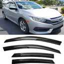 Window Visors Rain Guards Smoke Car Sun Shades Window Deflectors Vent for 2016-2021 Honda Civic 4 Door Sedan, Side Window Visor Deflectors EX EX-L LX Sport Touring Durable Vent Shades