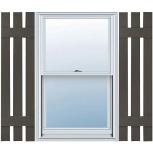 Builders Edge 12"W x 53"H, Custom Three Board Spaced (2 Batten) Shutters (Per Pair), 010 - Musket Brown