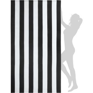 WILFA Extra Large Beach Towel - Oversized Mircofiber Beach Towel 40'' x 70'', XL Striped Lightweight Pool Towel, Big Cabana Swim Travel Towel for Adults Mens Women,Black