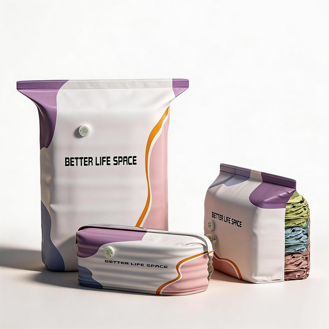 𝐁𝐞𝐭𝐭𝐞𝐫 𝐋𝐢𝐟𝐞 𝐒𝐩𝐚𝐜𝐞 Bags, 3D No-Pump Vacuum Bags - Press & Seal by Hand or Sit, Space-Saving Cubes, Bedding & Clothes - Leak-Airtight & Dust-Proof (One Large 39×31×15"), 39x31x15 inches