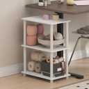 Furinno Turn-N-Tube Storage Shelves, 3-Tier Book Shelf, Corner Shelf, Toolless Open Shelves, for Organization and Storage, Living Room, Garage, Home Office, White, 3-Tier Narrow