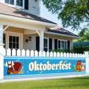 KatchOn, Oktoberfest Banner Outdoor - XtraLarge,120x20 Inch | Oktoberfest Decorations for Outdoor, Wall, Yard & Lawn | German October Fest Themed Party Decoration | Bavarian Flag Checked Hanging Banners
