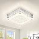 Square Flush Mount Dimmable Light Fixtures - 11IN Kitchen, Bathroom, Living Room, Bedroom, Hallway Ceiling Lights