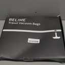 Relime Classic Series Vacuum Bags for Travel Luggage with Wireless Pump, Compression Bags for Carry On Suitcases and Backpack, Vacuum Seal Packing cube for Cloth Packing (2PC + PUMP)