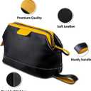 Genuine Leather Toiletry Bag for Men & Women – Large Waterproof Travel Dopp Kit – Handmade Shaving & Cosmetic Organizer – Classic Style Wash Bag for Bathroom, Gym, or Vacation (EXP 08/12/26)