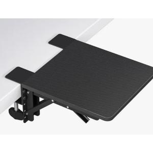BONTEC Ergonomics Desk Extender Tray Colored Carbon Fiber, 27.2x9.5 Inch Table Mount Arm Rest Shelf, 90° Foldable Keyboard Tray Platform, Clamp on Computer Arm Rest for Desk, Suitable for Office Desks