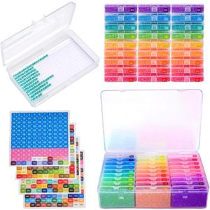 QTFOUND Diamond Art Storage, 1pack 27pcs Diamond Painting Storage Trays Organizer, 2-in-1 with Lids Diamond Painting Dotz Accessories Containers Case Box (Beads not Included)