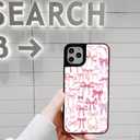 Case for iPhone 16 Pro, Trendy Aesthetic Pink Ribbon Bow Pattern Print, Glossy Hard PC Back Soft TPU Bumper, Slim Shockproof Anti-Scratch Cover for Teen Girls Women