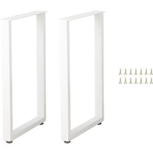40 Inch Bar Height Table Legs, Heavy Duty Rectangular Iron Furniture Legs for Pub Table, Breakfast Bar, Home Bar & DIY Furniture, Set of 2 (White, 40 inch, 17.71, Inches)