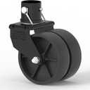 2000lbs Dual 6" Trailer Jack Swivel Caster, Wheel Replacement with Pin, Black