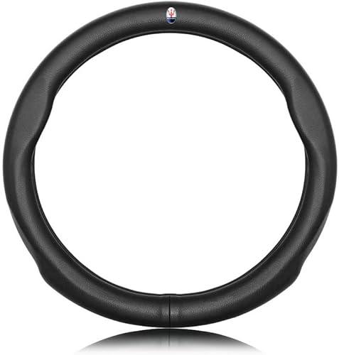 HZKMQL Luxury Car Steering Wheel Cover for Maserati Levante 2016 2017 2018 2019 2020 2021, Durable Comfort, Cool in Summer Warm in Winter Accessories for Car,3 Classic Style-A Black