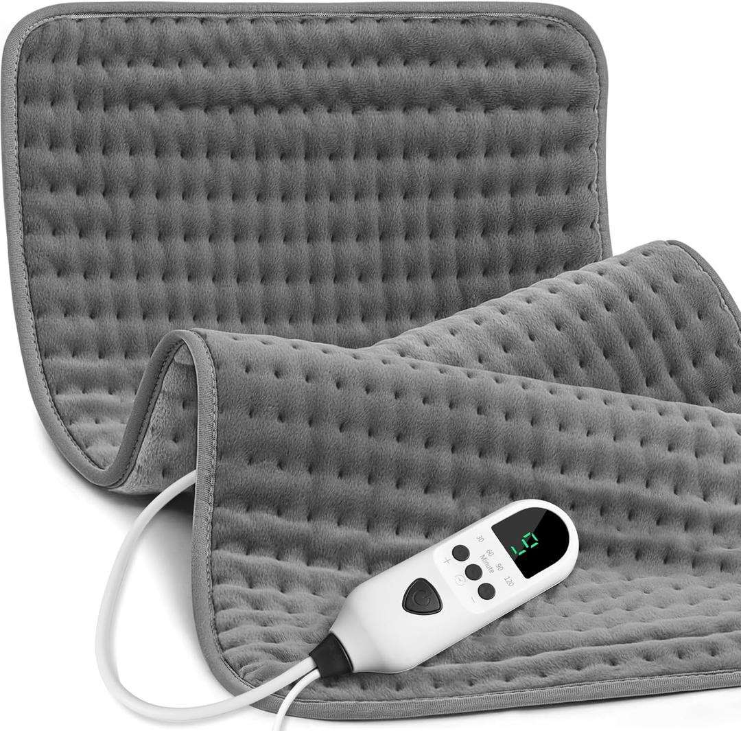 Heating Pad for Back 33"x17", Electric Heating Pads Large for Period Cramps Relief and Shoulder Pain, 9 Heat Settings, Machine Washable, Auto Shut Off, Birthday & Christmas Gifts for Women, Mom (Gray)