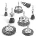 8 Pcs Wire Wheel Brush Set for Drill,Stainless Steel Wire Cup Wheel with 1/4 Inch Hex Shank for Rust Removal, Corrosion and Scrub Surfaces