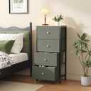 Sweetcrispy Dresser for Bedroom, 4 Drawer Storage Cabinet, Tall Nightstand, 17.7"D x 11.8"W x 37"H