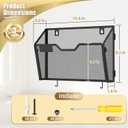 Docnest 3 Pack Mesh Wall File Holders with Hooks for Mail, Black