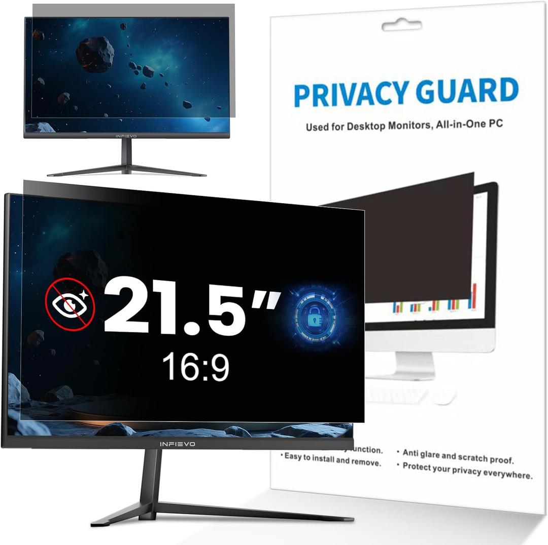 INFIEVO 21.5 Inch Computer Privacy Screen for 16:9 Aspect Ratio Monitor, Eye Protection Anti Glare Blue Light Computer Monitor Privacy Filter, Removable Anti-Scratch 21.5 Inchin Protector