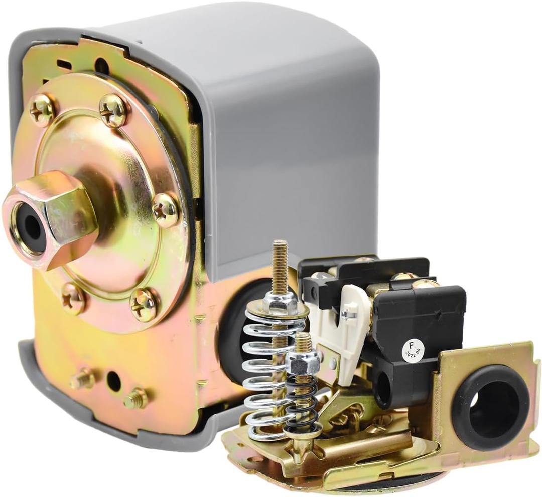 40-60 PSI Water Pressure Switch for Well Pump, 110V 230V Well Pump Pressure Control Switch, Adjustable Differential Double Spring 1/ 4" Female NPT Water Pump Pressure Switch