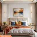 Gold Wall Sconces Set of 2 Hardwired LED Vanity Light 47"