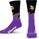 For Bare Feet NFL Unisex Kids Black Wave Crew Sock NFL - Youth