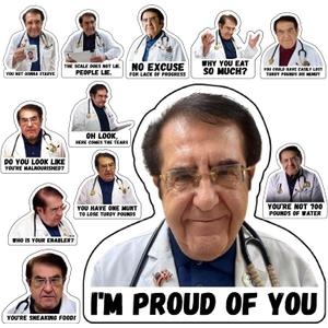 Officially Licensed Dr. Now Magnets  12 Pack Funny Dr. Nowzaradan Fridge Magnets, 3"  3" Strong Magnets, Motivational Diet Helper for Refrigerator & Car - Black Text