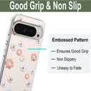 Unov Case Compatible with Pixel 9 Pixel 9 Pro Case Clear with Design Soft TPU Shock Absorption Slim Embossed Pattern Protective Back Cover (Daisy Blooms)