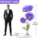 Large Giant Artificial Flowers Decoration - Huge Flower Wedding Indoor Outdoor Decor, 3 Pcs Realistic Faux Flowers for Home, Office, Living Room, Hallway Birthday Party Garden Decortive-Purple