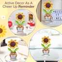3 x Gossby Handmade Positive Sunflower Doll Crochet with Card - Thank You for Listening - Appreciation Gift for Coworker, Friend - Mothers Day Christmas, Birthday, Thank You Gift Women, Men