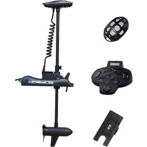 Black Haswing Cayman 12V 55lbs 48 inch Bow Mount Electric Trolling Motor Lightweight, Variable Speed, with Foot Control/Quick Release Bracket for Bass Fishing Boats Freshwater/Saltwater